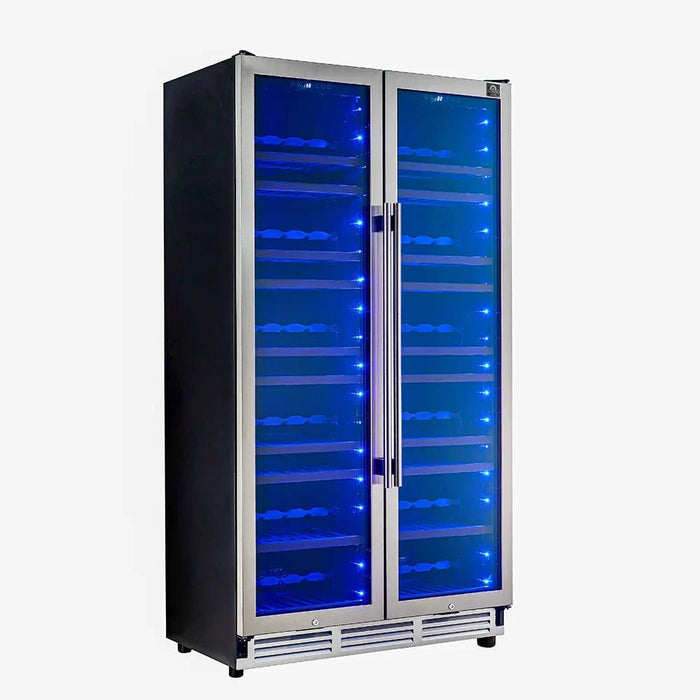 FORNO Vernazza 40" 166 Bottle Dual Zone Wine Cooler FWCDR6642-40S09K