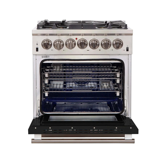 FORNO Capriasca 30" Gas on Gas Range FFSGS6260-30BLK09K