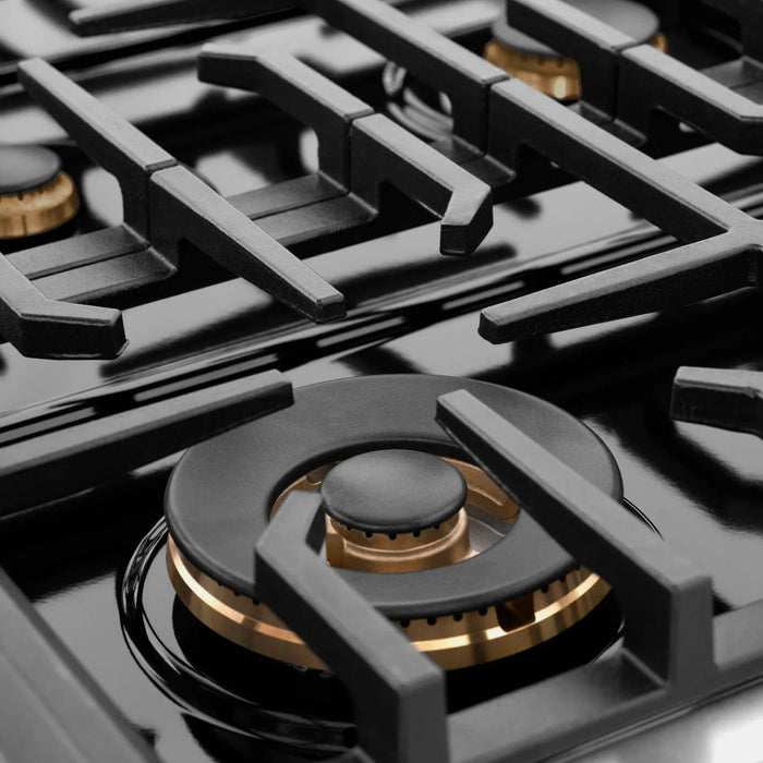 ZLINE 48"Paramount Dual Fuel Range Black Matte Gold SDRZ-BLM-48-G09K