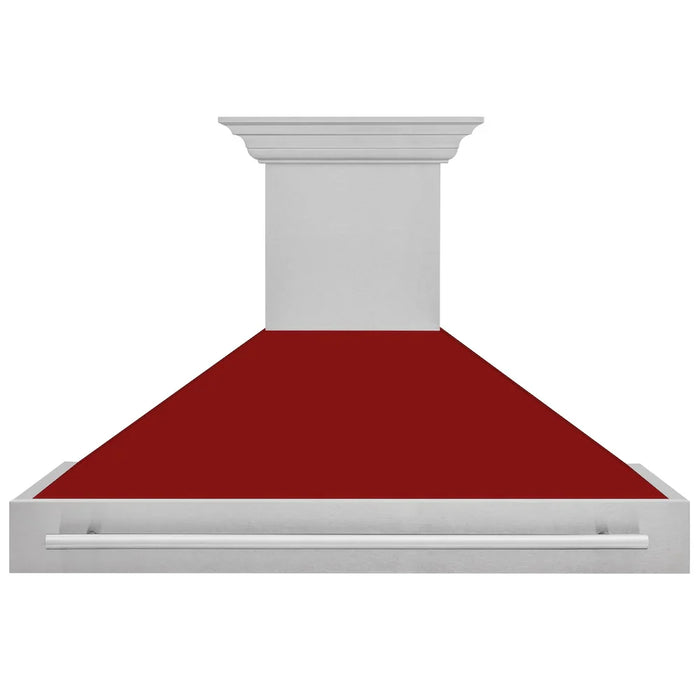 ZLINE 48" Autograph DuraSnow Stainless Red Wall Range Hood 8654SNX-RG-4809K