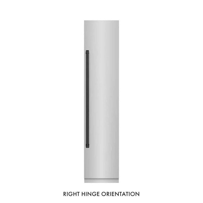 ZLINE 18" Right Hinge Column Freezer Stainless Steel, Graphite Gray Interior Matte Black RCFVRZ-30418-MB09K