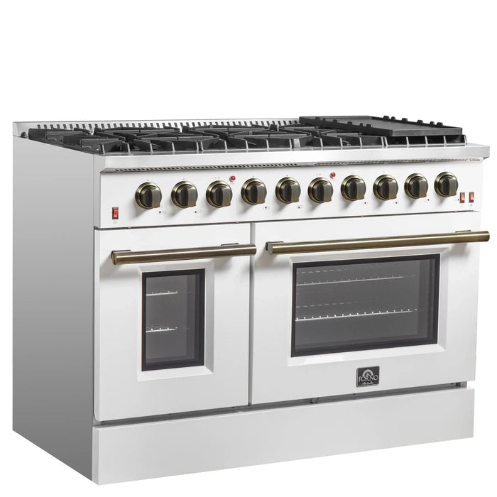 FORNO Galiano 48" Gas on Gas Range FFSGS6244-48WHT09K