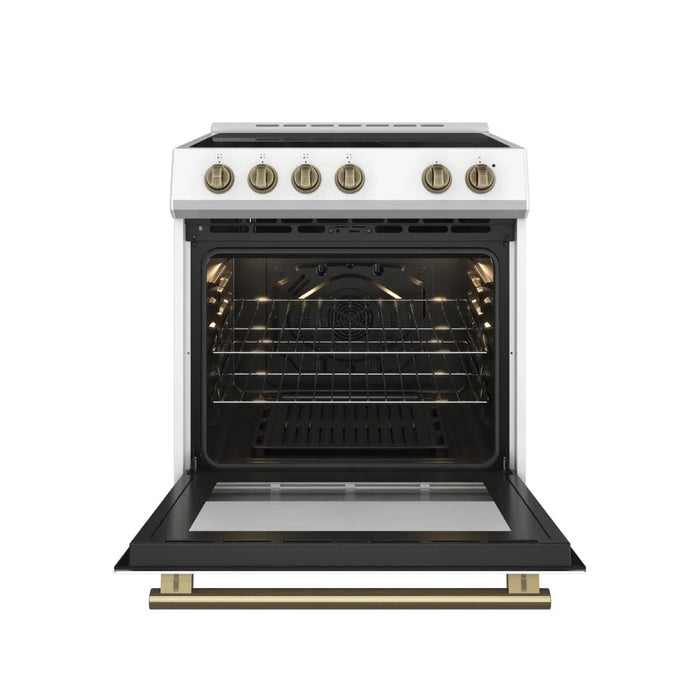 FORNO Espresso Leonardo 30" Electric Range, FFSEL6012-30WHT09K