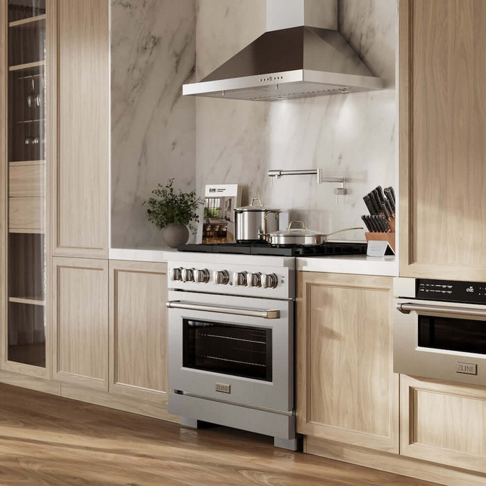 ZLINE 36"Gas Range, Convection Gas Oven , DuraSnow® Brass Burners, SGRS-BR-3609K