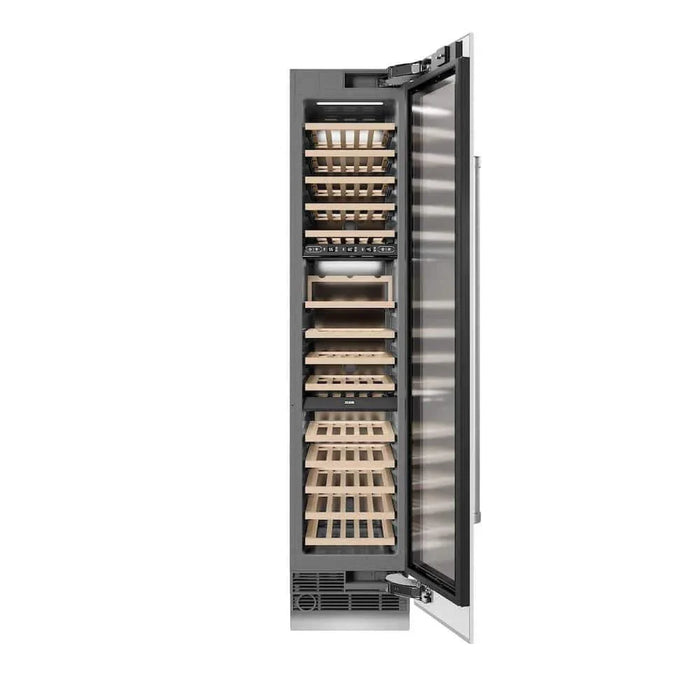 ZLINE 18"Triple Zone 68 Bottle Right Hinge Column Wine Cooler, White Matte Stainless Steel RCWVR-WM-1809K