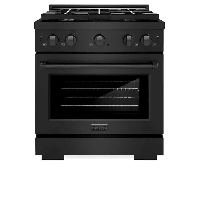 ZLINE 30 in.Gas Range, Convection Gas Oven, Black Stainless Steel, SGRB-3009K