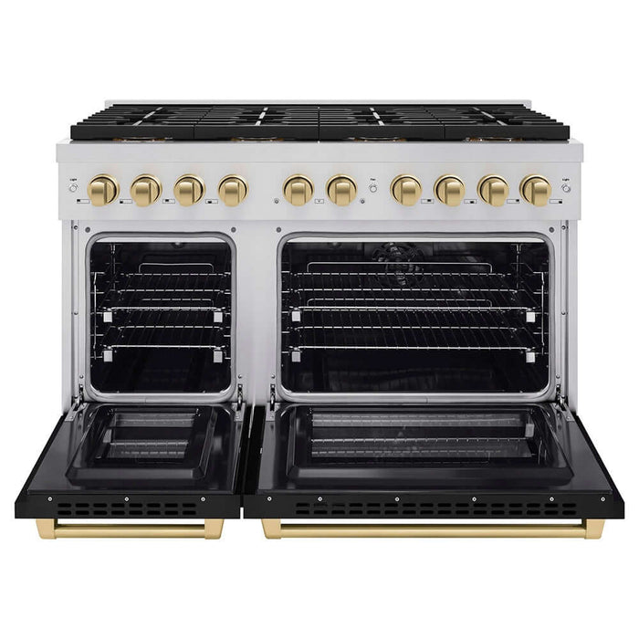ZLINE 48" Paramount Dual Fuel Range DuoPro™ Cooktop, Dual Ovens PSDRZ-BLM-48-CB09K