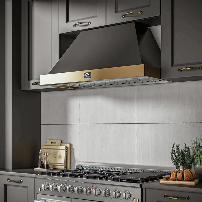 FORNO Vittorio 48" Wall Mount Range Hood FRHWM5078-48BLK09K
