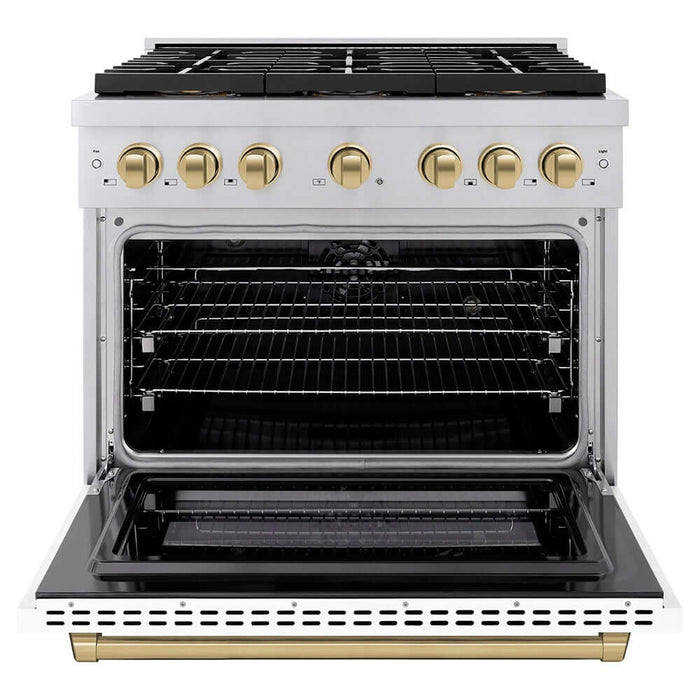 ZLINE 36" Paramount Dual Fuel Range DuoPro™ Cooktop, Electric Convection Oven PSDRZ-WM-36-CB09K
