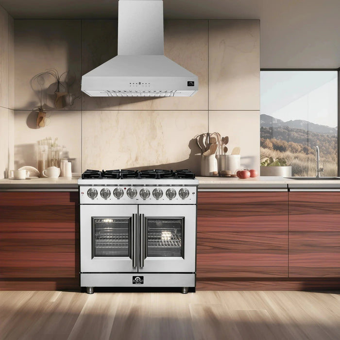 FORNO Massimo 36" French Door Dual Fuel Range FFSGS6325-3609K