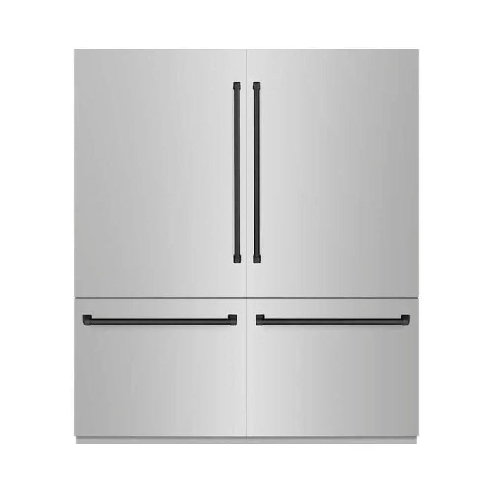 ZLINE 72" Built-In Bottom Freezer Refrigerator,Water Dispenser, Ice Maker,Graphite Gray Matte Black GRBITZ-304-72MB09K