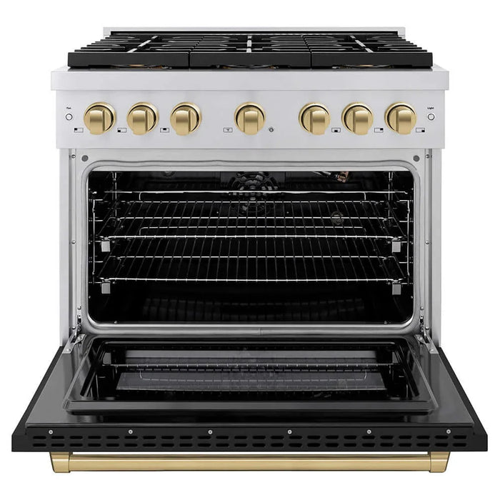ZLINE 36" Paramount Dual Fuel Range DuoPro™ Cooktop, Electric Convection Oven PSDRZ-BLM-36-CB09K