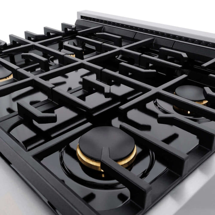 ZLINE 30 " Gas Range, Convection Oven Stainless Steel, Gold , SGRZ-30-G09K