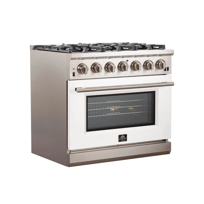 FORNO Capriasca 36" Gas on Gas Range FFSGS6260-36WHT09K