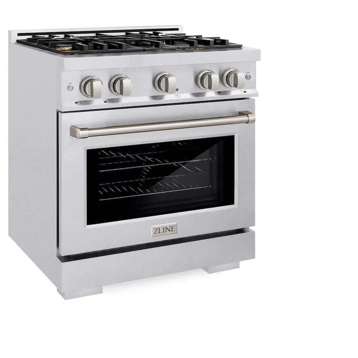 ZLINE 30" Select Gas Range Convection Gas Oven DuraSnow® Stainless Steel Brass Burners HGRS-BR-3009K