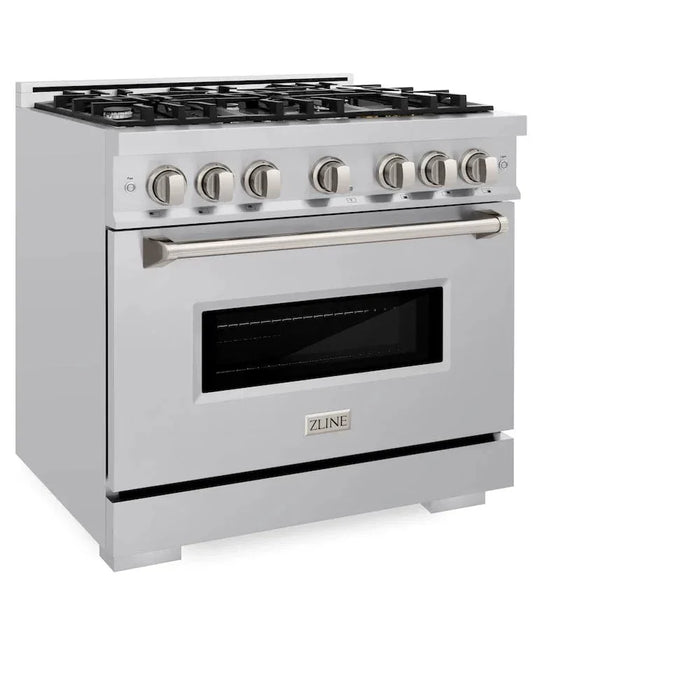 ZLINE 36" Dual Fuel Range, Gas Cooktop, Electric Convection Oven Stainless Steel, CDR3609K
