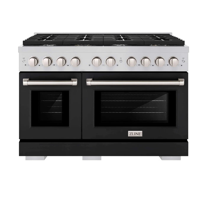 ZLINE 48"Paramount Dual Fuel Range Stainless Steel, Black Matte, SDR-BLM-4809K