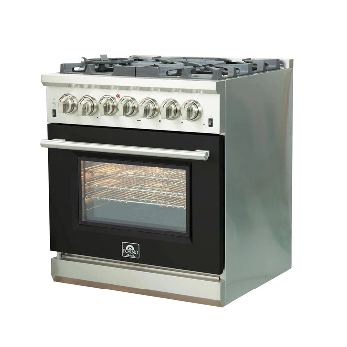FORNO Capriasca 30" Dual Fuel Range FFSGS6187-30BLK09K