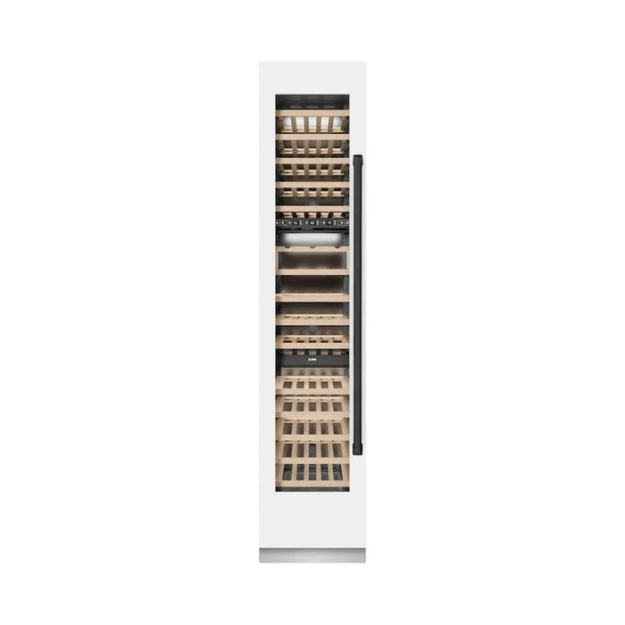 ZLINE 18"Triple Zone 68 Bottle Left Hinge Column Wine Cooler, White Matte Stainless Steel Matte Black RCWVLZ-WM-18-MB09K