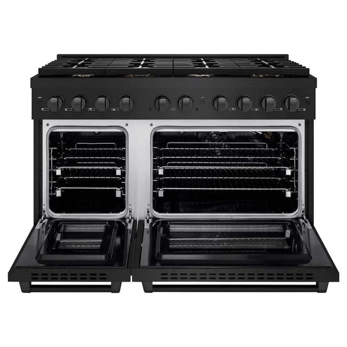 ZLINE 48 in.Gas Range, Convection Gas Oven, Brass Burner, Black Stainless Steel, SGRB-BR-4809K