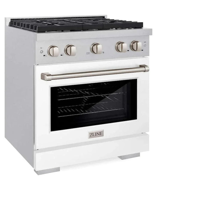 ZLINE 30"Gas Range, Convection Gas Oven , DuraSnow® White Matte, SGRS-WM-3009K