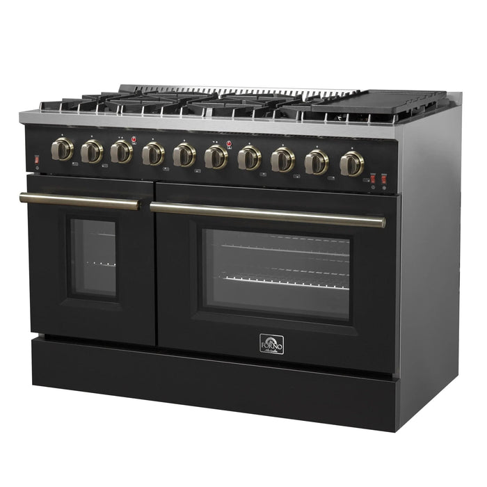 FORNO Galiano 48" Gas on Gas Range FFSGS6244-48BLK09K