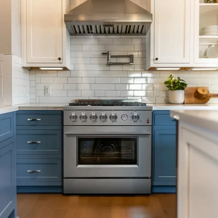 FORNO 2-Piece Appliance Package- 30" Gas Range, 36" French Door Refrigerator Stainless Steel FBDL-020-02-US09K