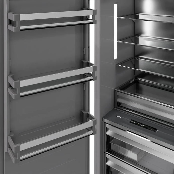 ZLINE 24" Column Freezer DuraSnow®Stainless Steel, Graphite Gray Interior RCFV-SN-2409K