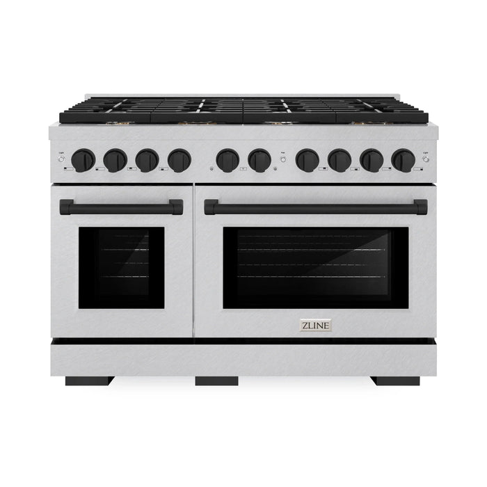 ZLINE 48"Paramount Dual Fuel Range DuraSnow® Matte Black SDRSZ-48-MB09K