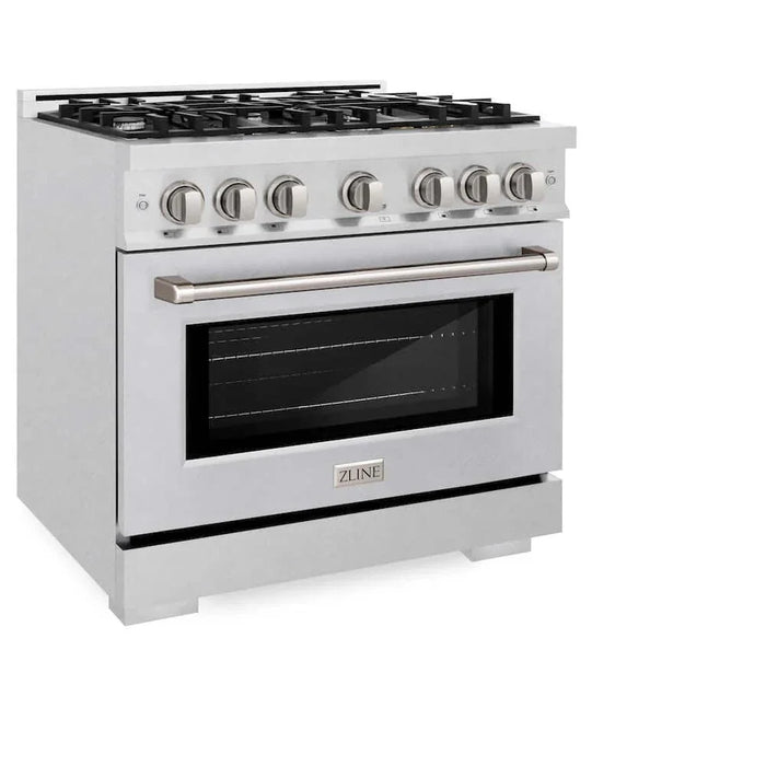 ZLINE 36" Select Dual Fuel Range Gas Cooktop Electric Convection Oven DuraSnow® Stainless Steel HDRS-3609K
