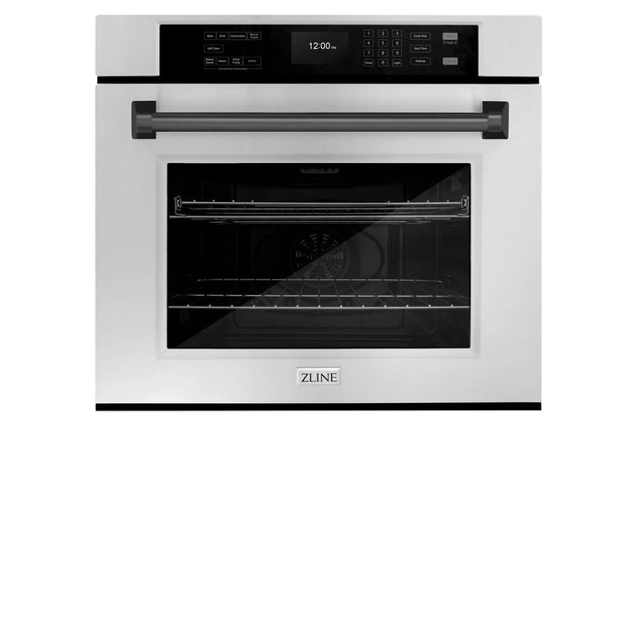 ZLINE 30" Autograph Edition Professional True Convection Single Wall Oven, Air Fry, Self Clean, Stainless Steel, Matte Black WASZ-30-MB09K