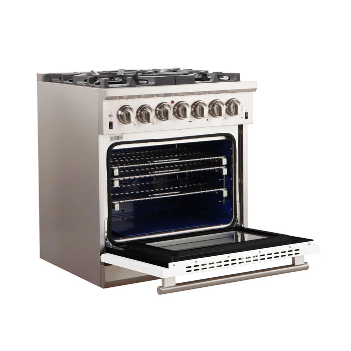 FORNO Capriasca 30" Gas on Gas Range FFSGS6260-30WHT09K