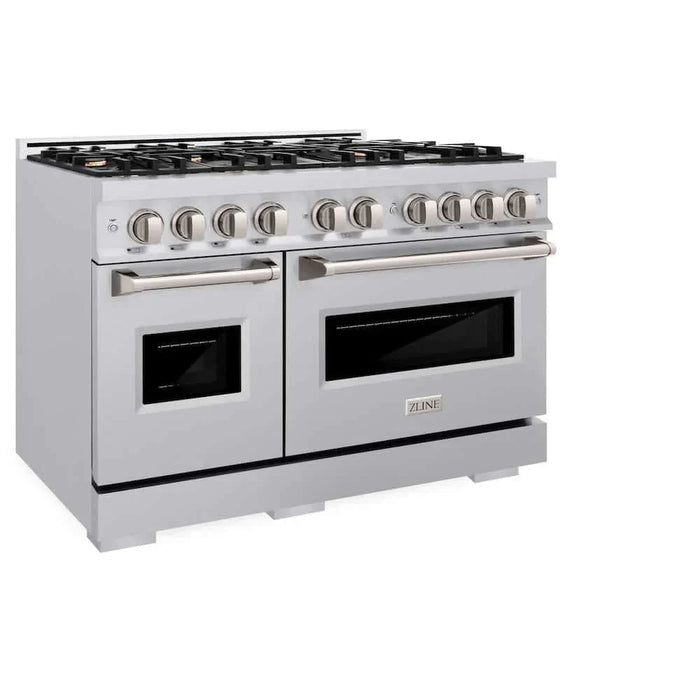 ZLINE 48" Dual Fuel Range, Gas Cooktop, Electric Convection Oven Stainless Steel, CDR-BR-4809K
