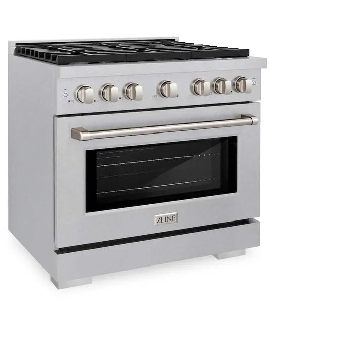 ZLINE 36"Gas Range, Convection Gas Oven , DuraSnow® Brass Burners, SGRS-BR-3609K