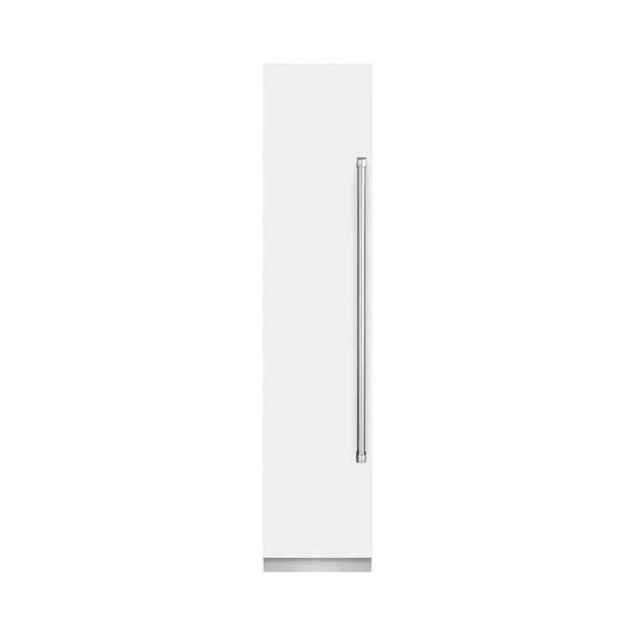 ZLINE 18" Left Hinge Column Freezer White Matte Stainless Steel, Graphite Gray Interior RCFVL-WM-1809K