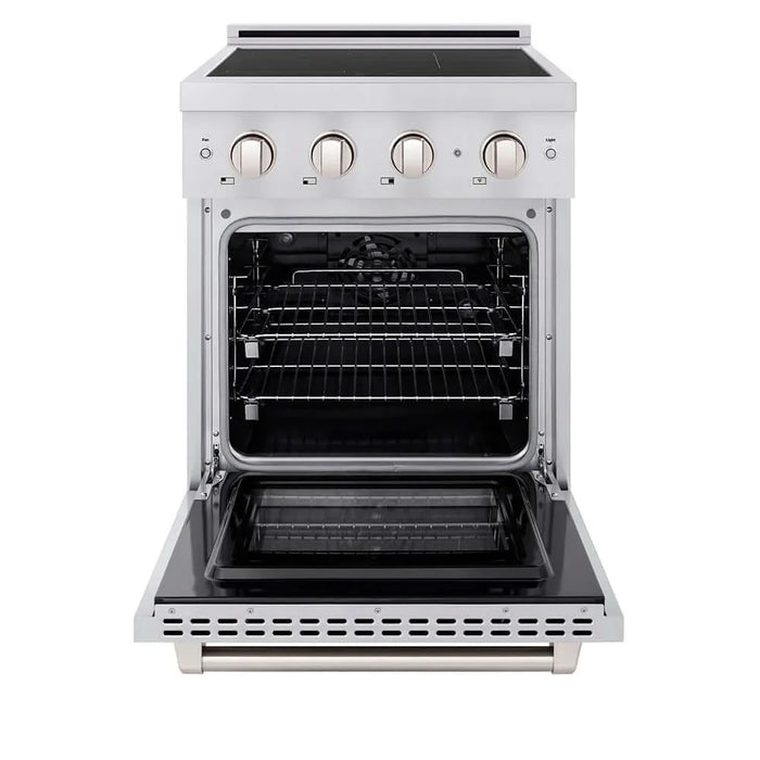 ZLINE 24" Paramount Induction Range, Cooktop, Electric Convection Oven, Satin Stainless Steel SINRS-2409K