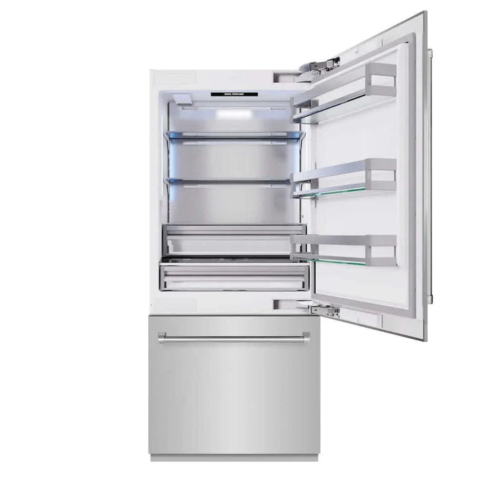 ZLINE 36" Built-In Bottom Freezer Refrigerator,Water Dispenser, Ice Maker, RBIT-304-3609K