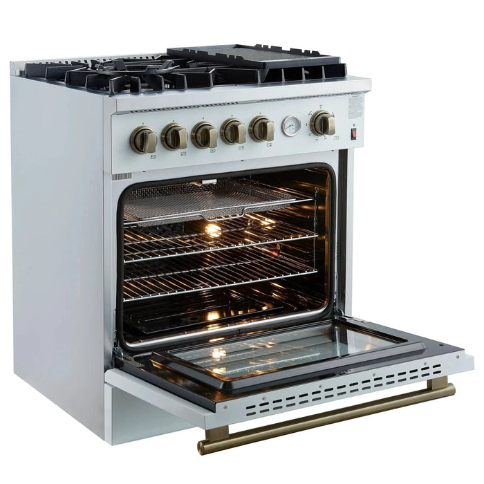 FORNO Giovanni 30" Gas on Gas Range FFSGS6274-30WHT09K