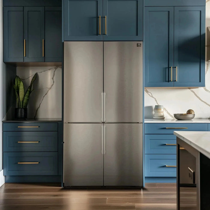 Forno Guardia 46.8"Side-by-Side Bottom Freezer Refrigerator in Stainless Steel FFFFD1778-4809K