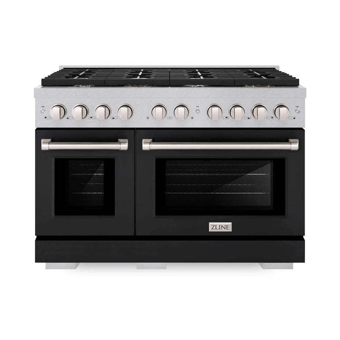 ZLINE 48"Paramount Dual Fuel Range DuraSnow® Black Matte SDRS-BLM-4809K