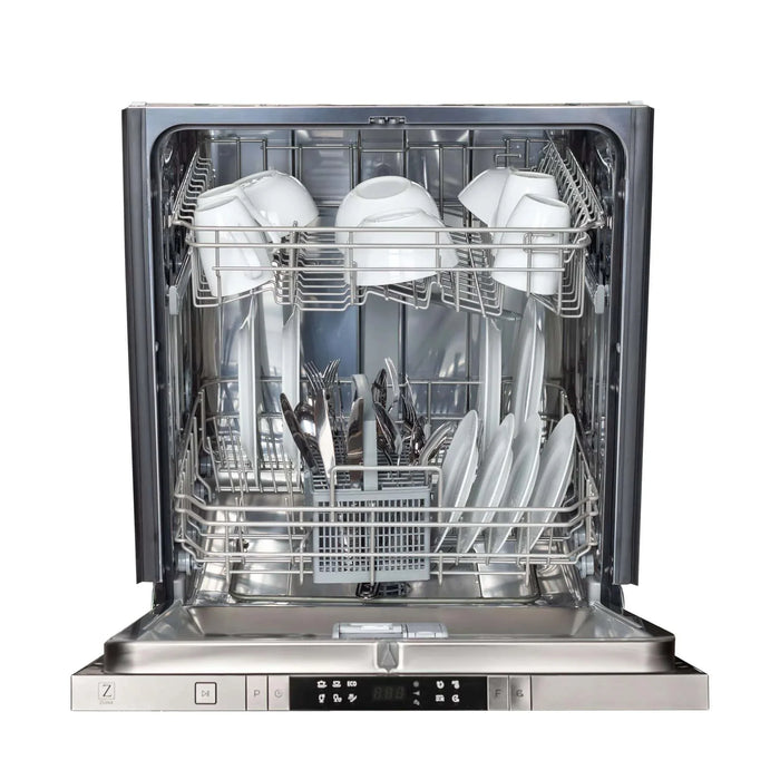 ZLINE 24" Dishwasher In Black Stainless Steel, Stainless Tub, Modern Style Handle DW-BS-H-2409K