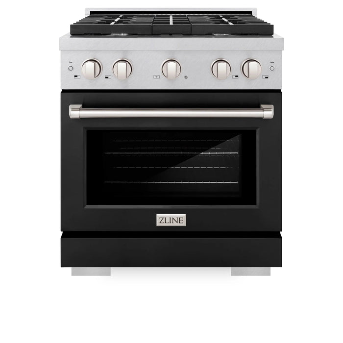 ZLINE 30"Gas Range, Convection Gas Oven, DuraSnow® Black Matte, SGRS-BLM-3009K
