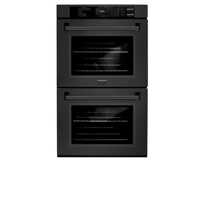 ZLINE 30"Professional True Convection Double Wall Oven, Air Fry, Self Clean Black Stainless Steel WADB-3009K