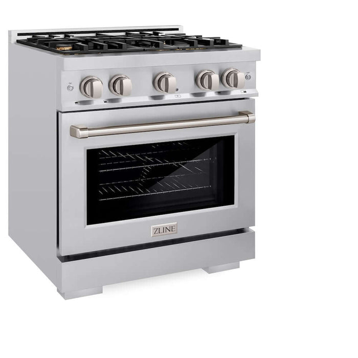 ZLINE 30" Select Gas Range Convection Gas Oven Stainless Steel Brass Burners HGR-BR-3009K