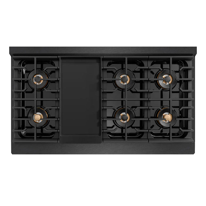 ZLINE 48" Paramount Dual Fuel Range DuoPro™ Cooktop, Electric Convection Oven, Black Satin Stainless Steel PSDRBS-4809K