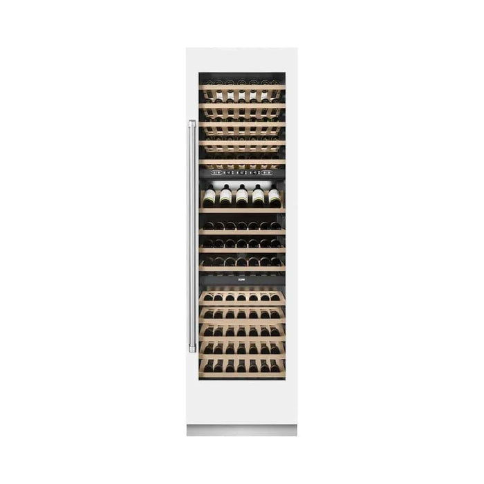 ZLINE 24"Triple Zone 100 Bottle Column Wine Cooler, White Matte Stainless Steel RCWV-WM-2409K