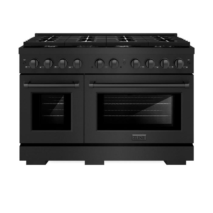 ZLINE 48"Paramount Dual Fuel Range Black Stainless Steel, SDRB-4809K