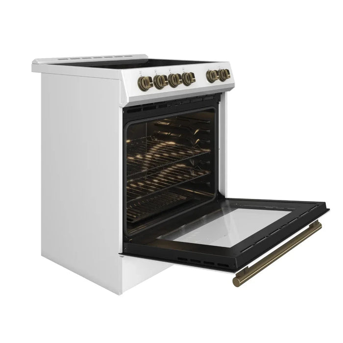 FORNO Espresso Leonardo 30" Electric Range, FFSEL6012-30WHT09K
