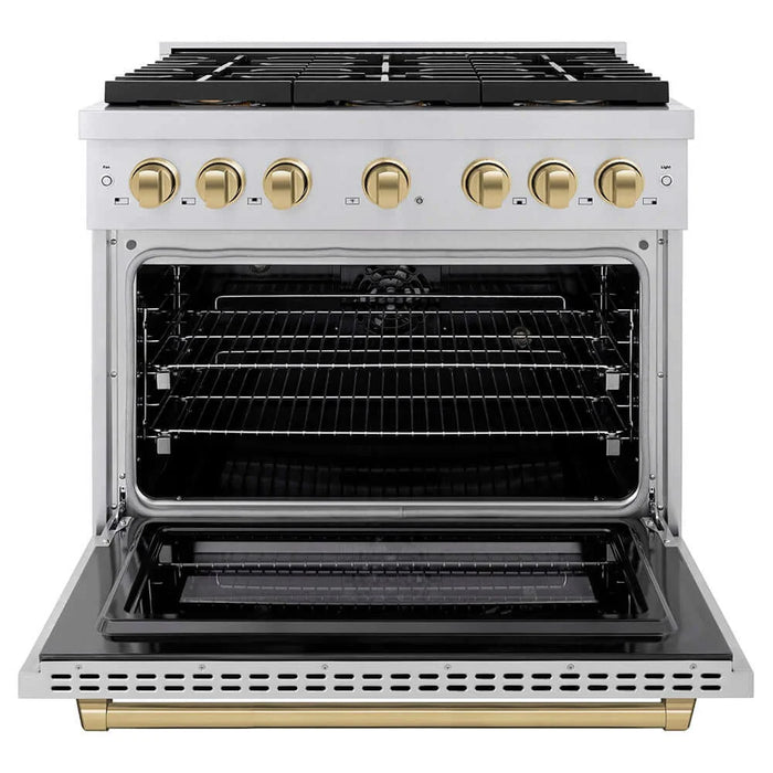 ZLINE 36" Paramount Dual Fuel Range DuoPro™ Cooktop, Electric Convection Oven PSDRZ-36-CB09K