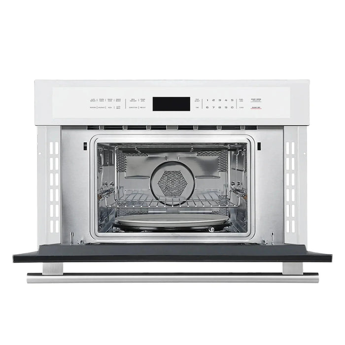 Forno Oliena Espresso 30" Microwave Oven in White with Stainless Steel Handle, FMWDR3093-30WHT09K